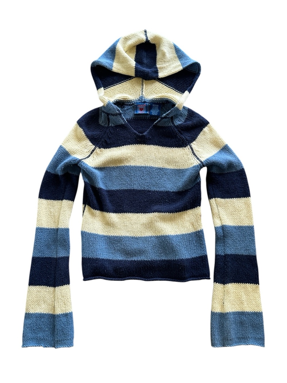 Vintage 90s y2k striped hooded sweater pullover next era